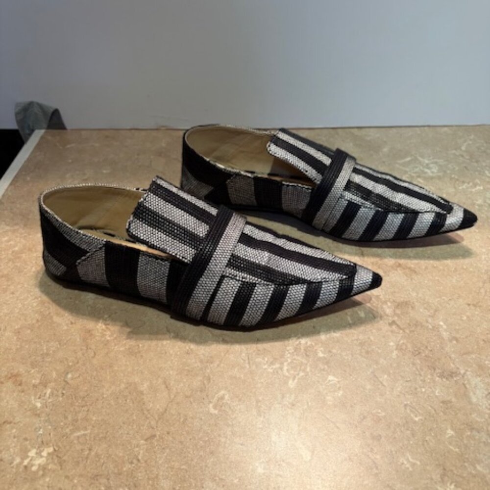 Zara Basic Collection black and white woven flats